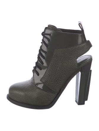 Alexander Wang Leather Cutout Accent Lace-Up Boots