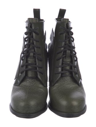 Alexander Wang Leather Cutout Accent Lace-Up Boots