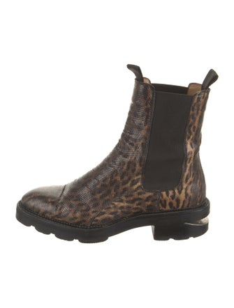 Alexander Wang Leather Animal Print Chelsea Boots