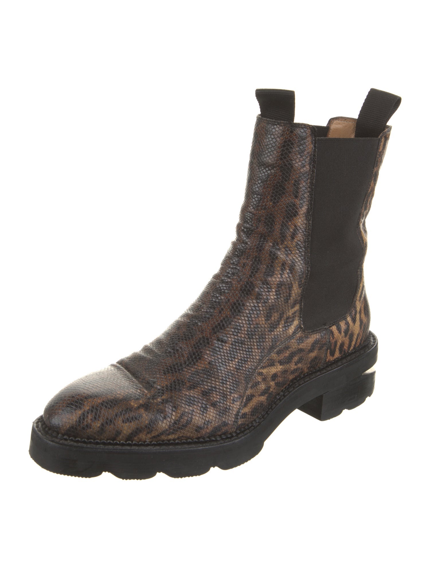 Alexander Wang Leather Animal Print Chelsea Boots