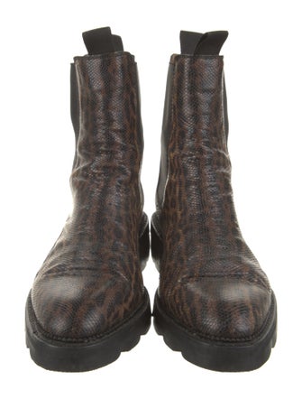 Alexander Wang Leather Animal Print Chelsea Boots