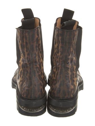 Alexander Wang Leather Animal Print Chelsea Boots