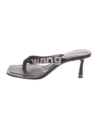 Alexander Wang Signature Logo Leather Slides