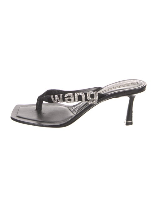 Alexander Wang Signature Logo Leather Slides