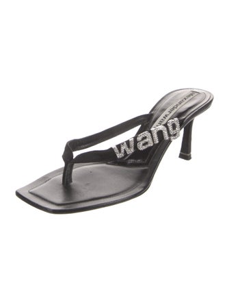 Alexander Wang Signature Logo Leather Slides