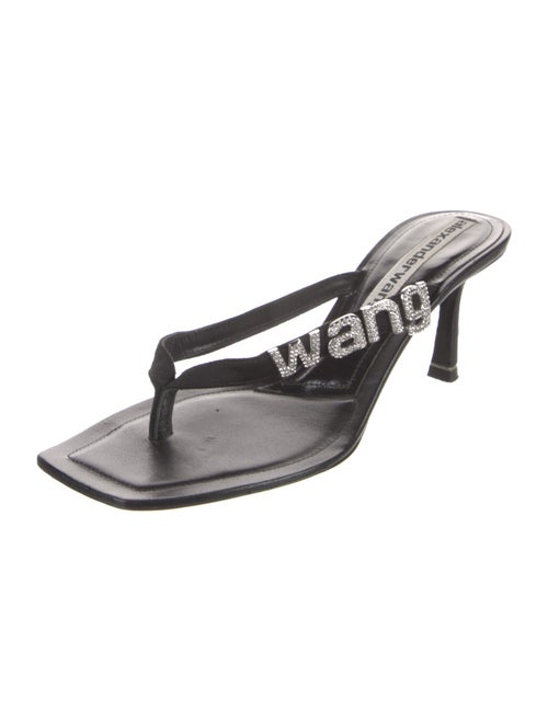 Alexander Wang Signature Logo Leather Slides
