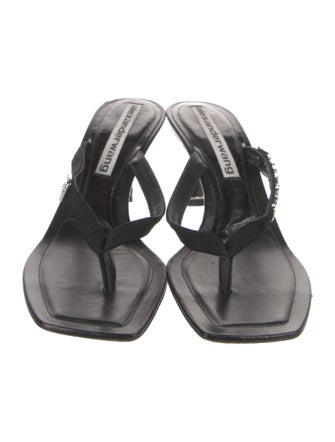 Alexander Wang Signature Logo Leather Slides