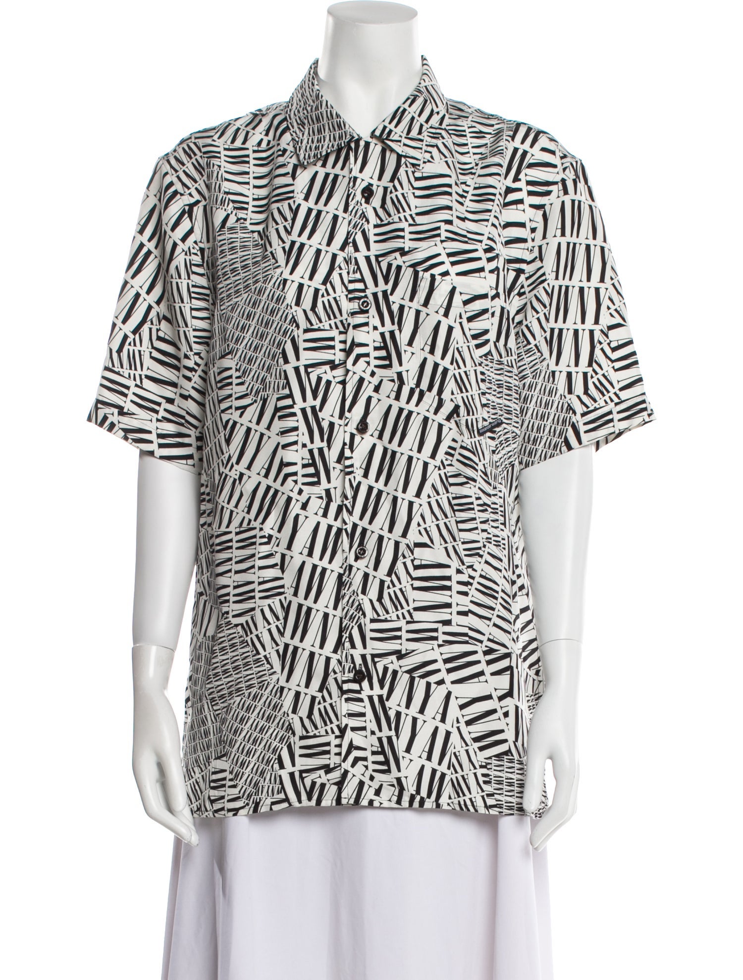 Alexander Wang Silk Printed Button-Up Top