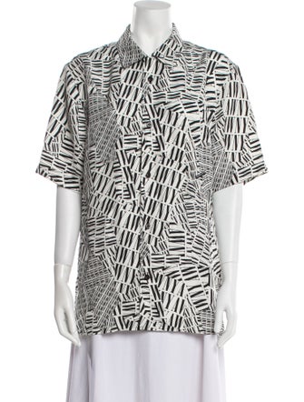 Alexander Wang Silk Printed Button-Up Top