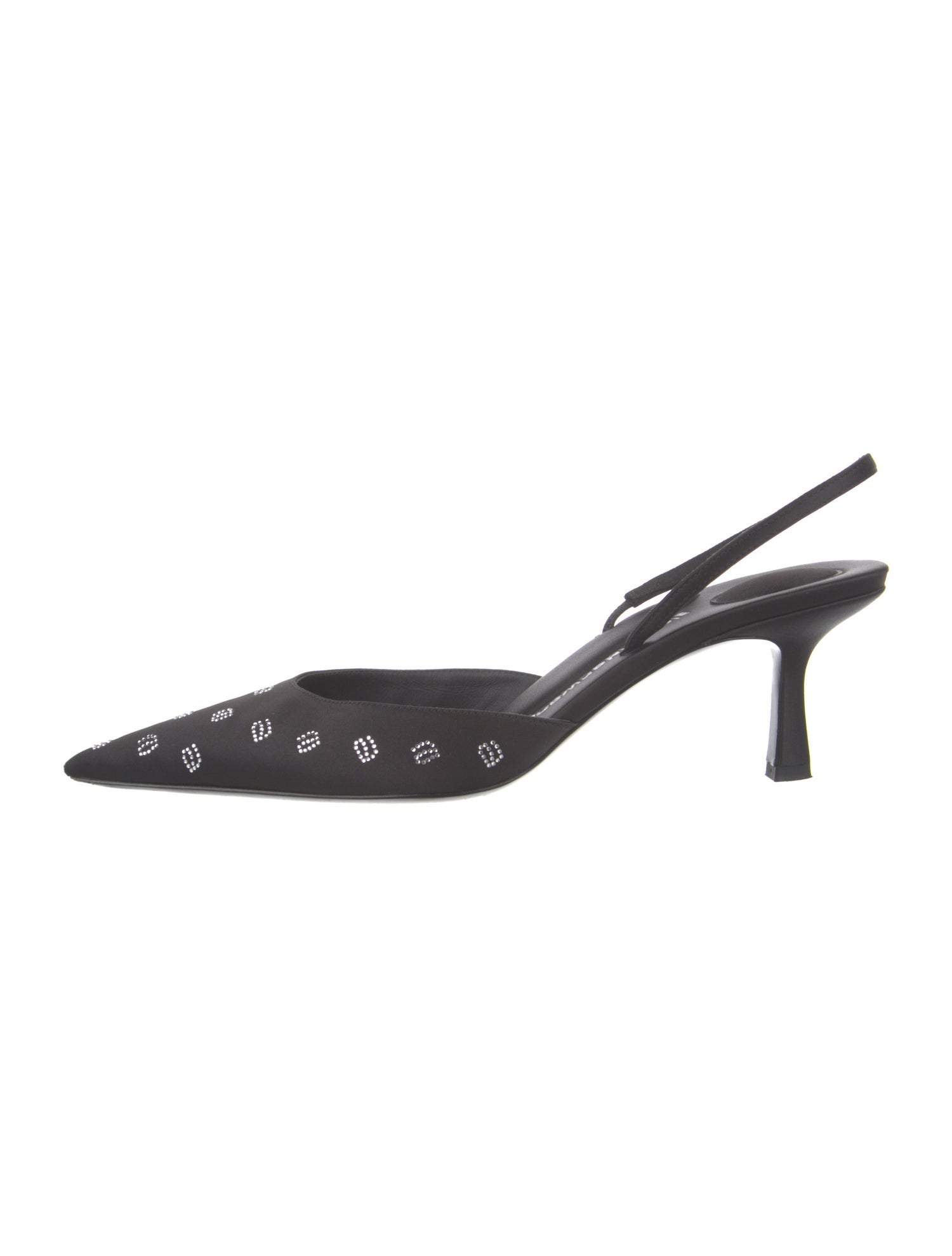 Alexander Wang Satin Crystal Embellishments Slingback Pumps