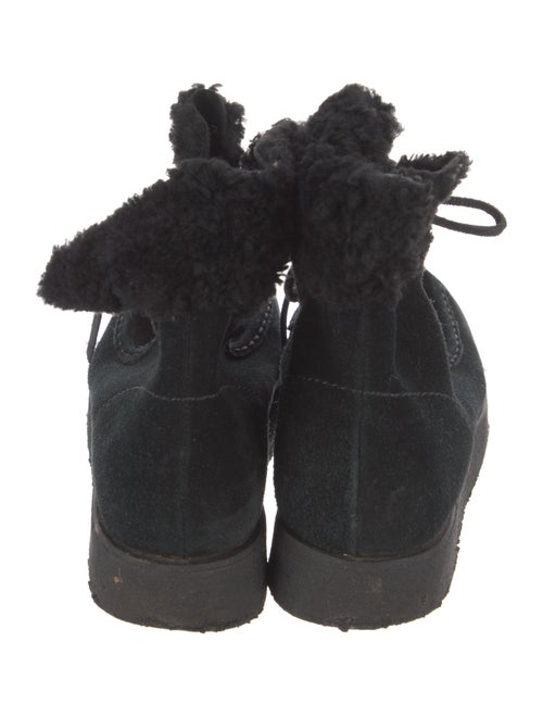 Alexander Wang Suede Fur Trim Lace-Up Boots