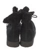 Alexander Wang Suede Fur Trim Lace-Up Boots
