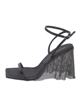 Alexander Wang Satin Crystal Embellishments Sandals