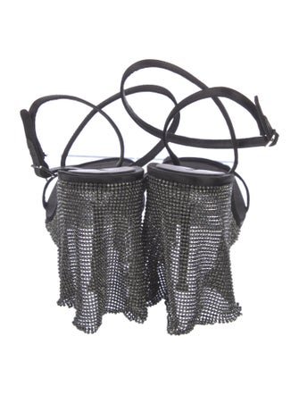 Alexander Wang Satin Crystal Embellishments Sandals