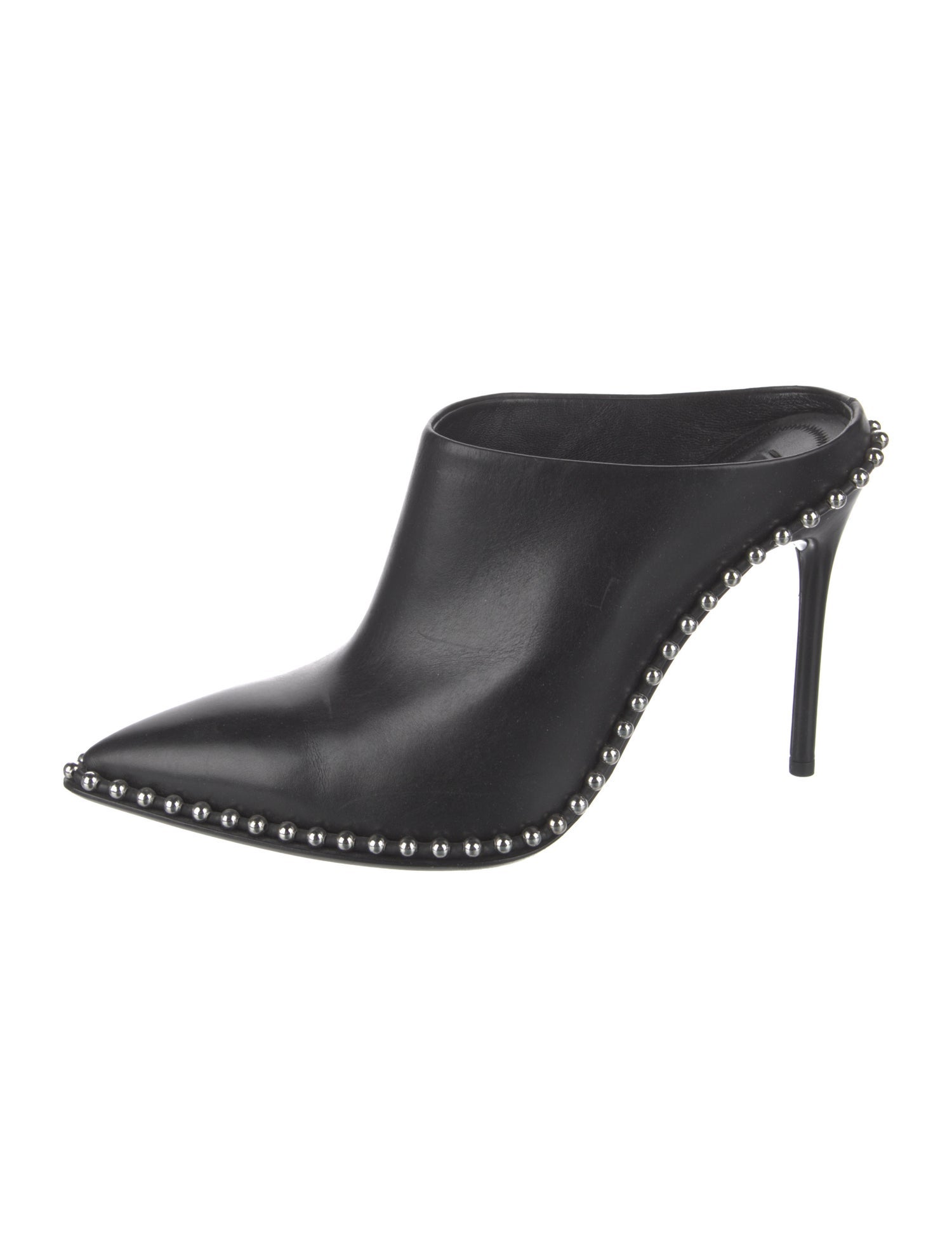 Alexander Wang Leather Studded Accents Mules