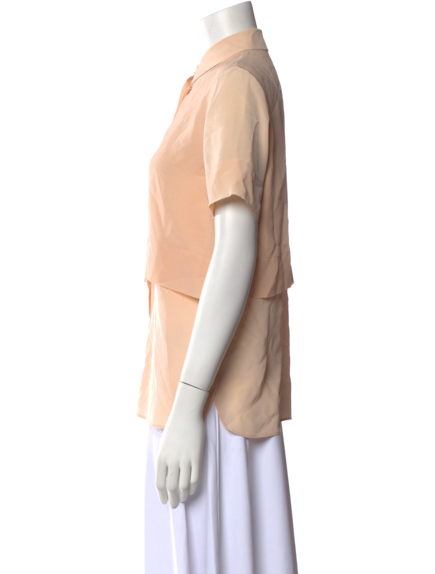 T by Alexander Wang Silk Short Sleeve Button-Up Top