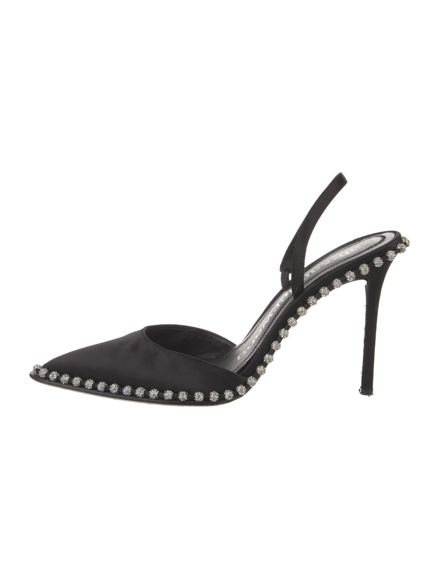 Alexander Wang Satin Crystal Embellishments Slingback Pumps