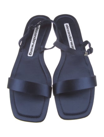 Alexander Wang Signature Logo Satin Slingback Sandals