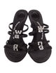 Alexander Wang Satin Crystal Embellishments Slides