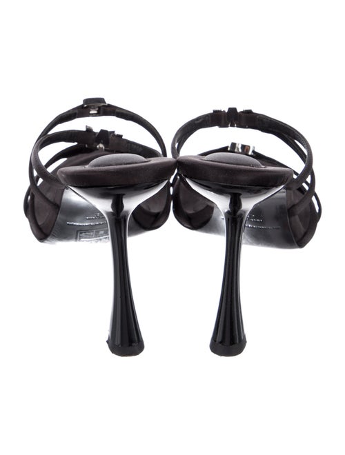 Alexander Wang Satin Crystal Embellishments Slides