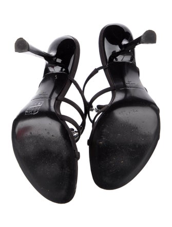 Alexander Wang Satin Crystal Embellishments Slides