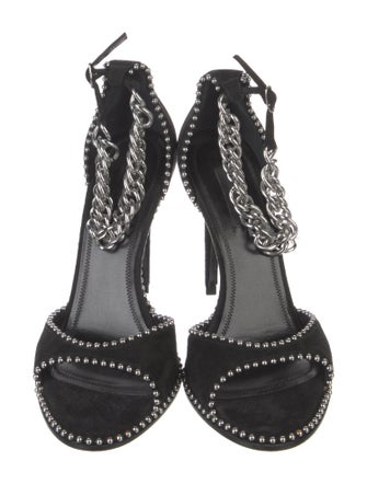 Alexander Wang Suede Chain-Link Accents Sandals