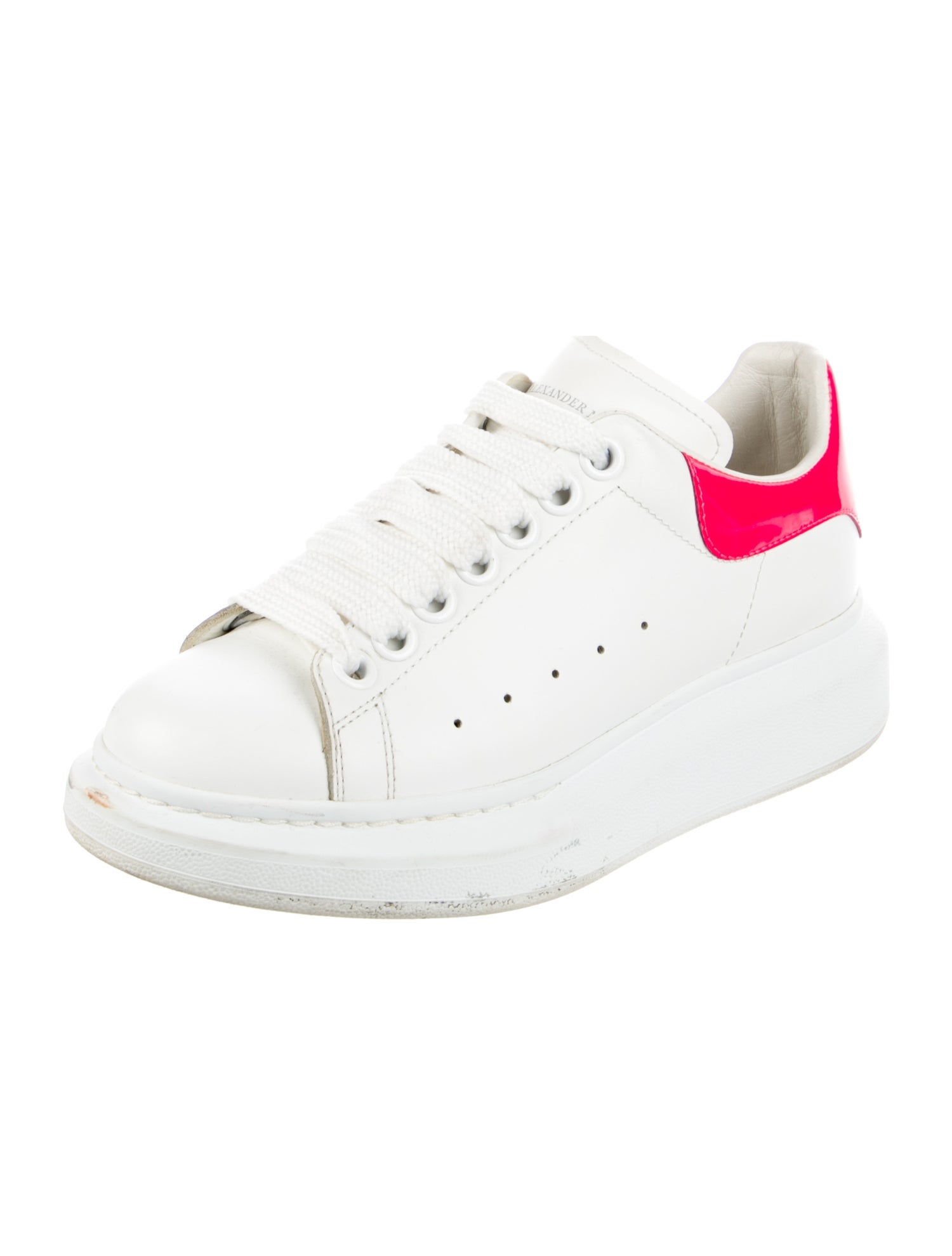 Alexander McQueen Leather Colorblock Pattern Sneakers