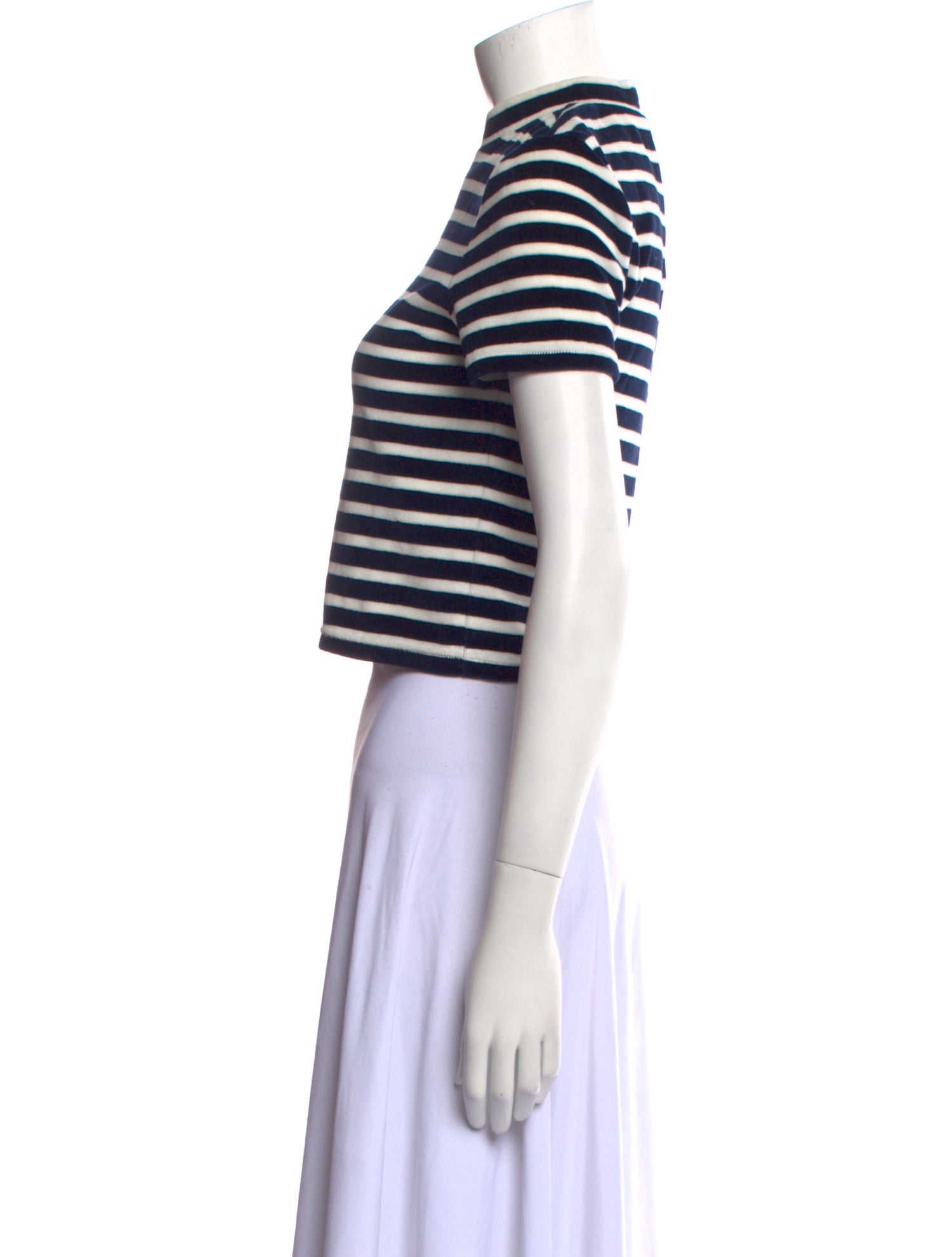 Alexander Wang Striped Mock Neck Crop Top