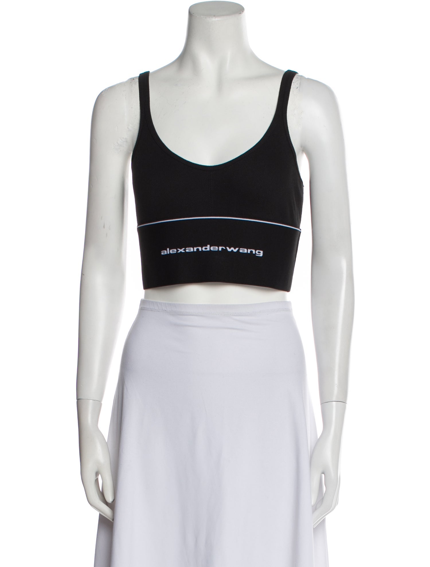 Alexander Wang Scoop Neck Sleeveless Crop Top
