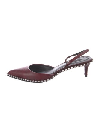 Alexander Wang Leather Studded Accents Slingback Pumps