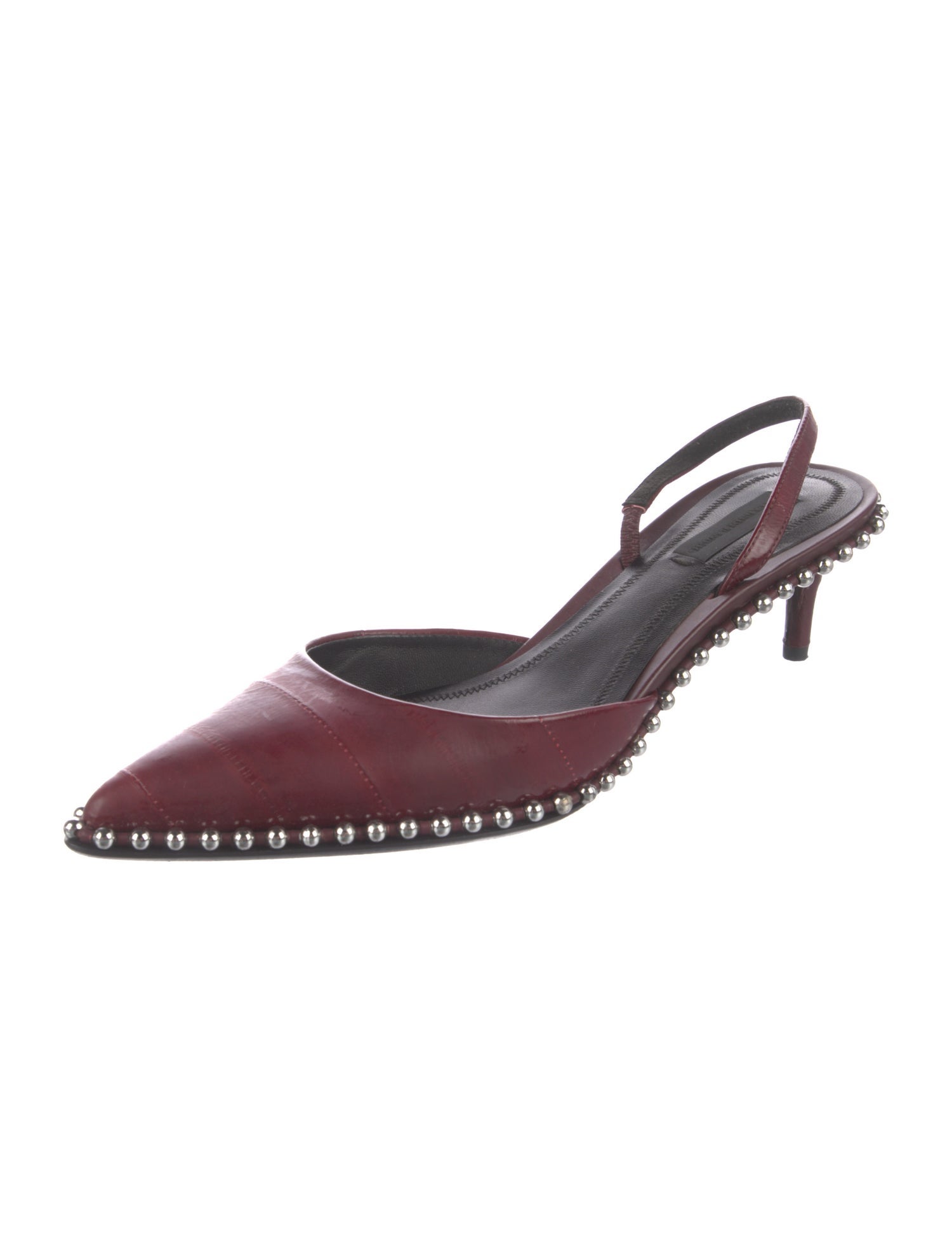Alexander Wang Leather Studded Accents Slingback Pumps