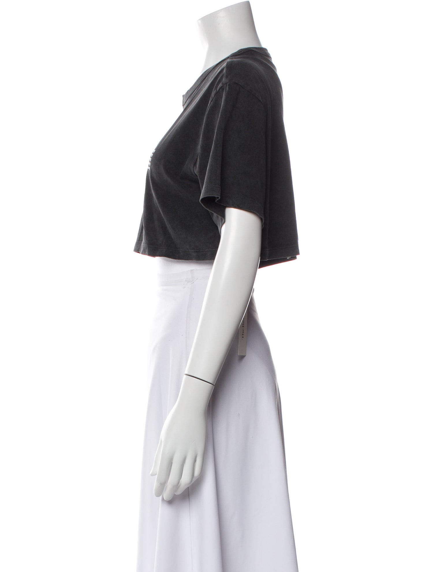 Alexander Wang Graphic Print Crew Neck Crop Top