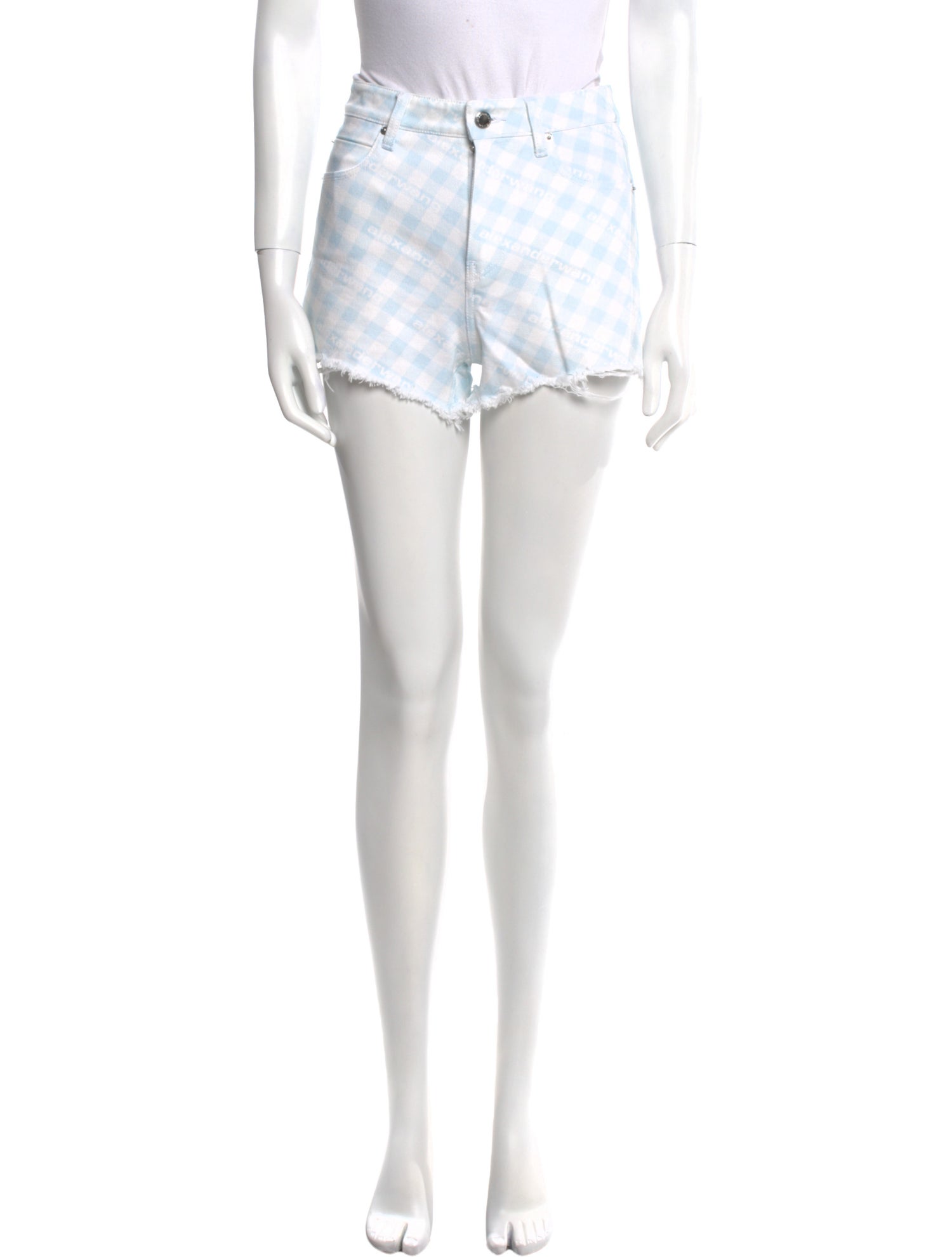 Alexander Wang Plaid Print Mini Shorts