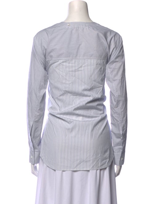 Alexander Wang Striped V-Neck Button-Up Top