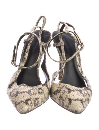 Alexander Wang Snakeskin Animal Print Slingback Pumps