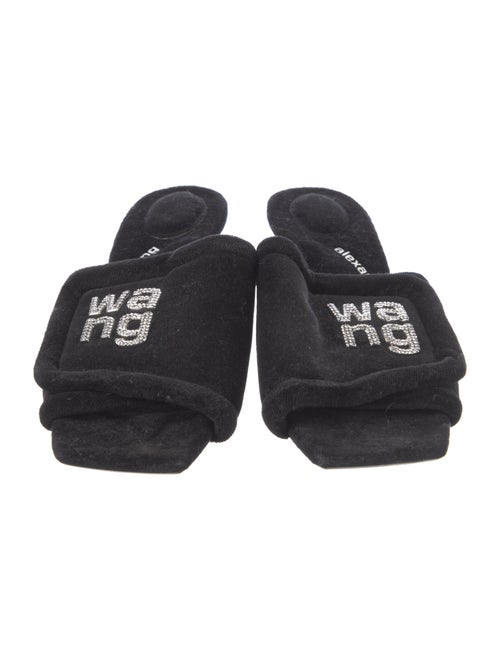 Alexander Wang Velvet Crystal Embellishments Slides