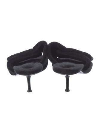 Alexander Wang Velvet Crystal Embellishments Slides