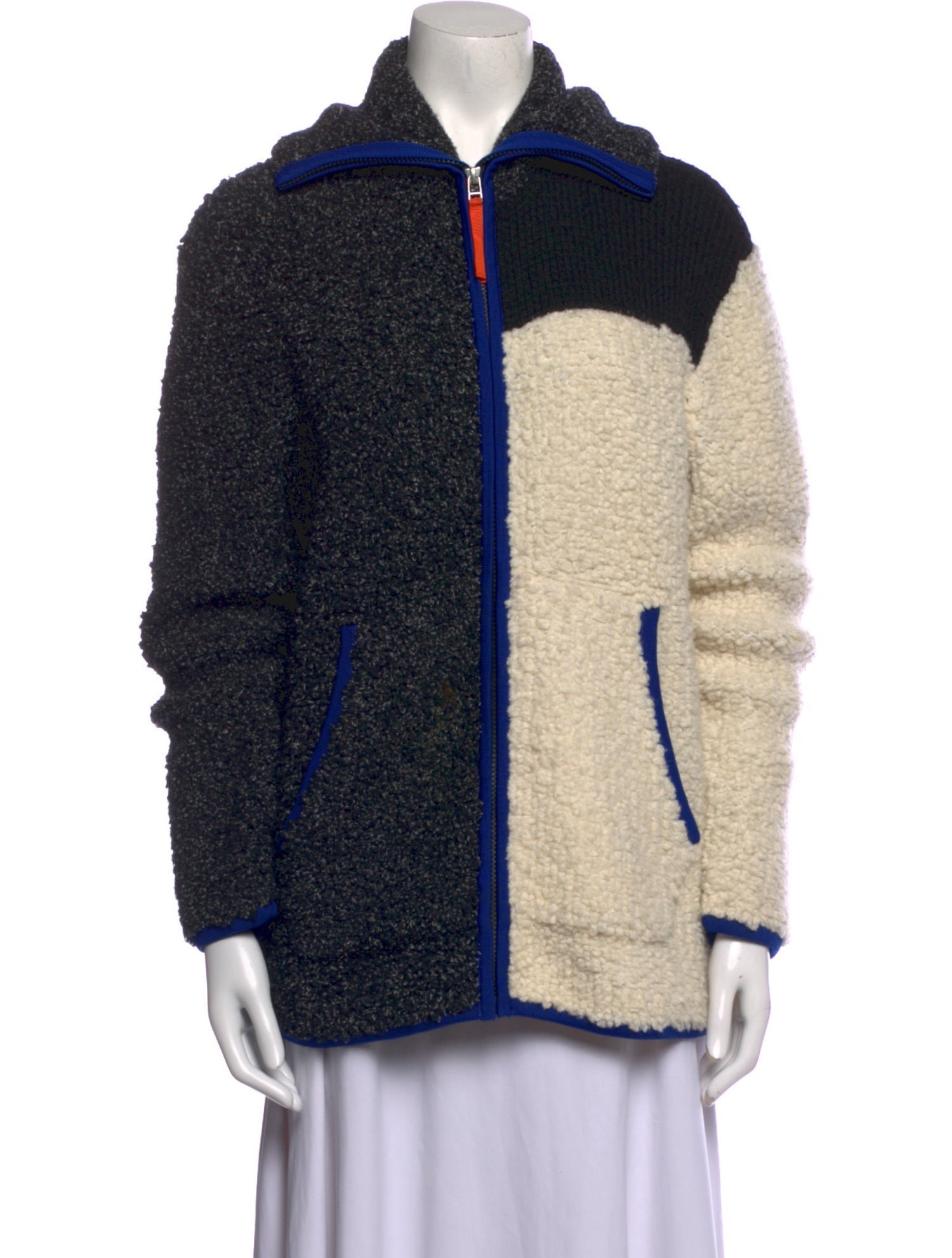 Alexander Wang Colorblock Pattern Mock Neck Sweater