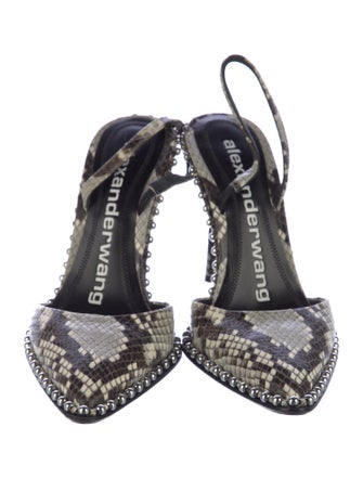 Alexander Wang Leather Animal Print Slingback Pumps