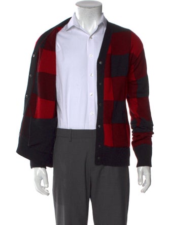 Alexander Wang Wool Plaid Print Cardigan