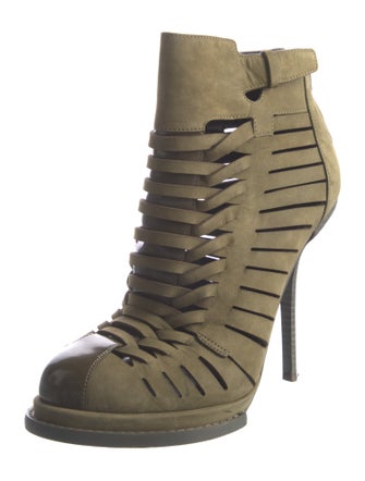 Alexander Wang Suede Animal Print Lace-Up Boots