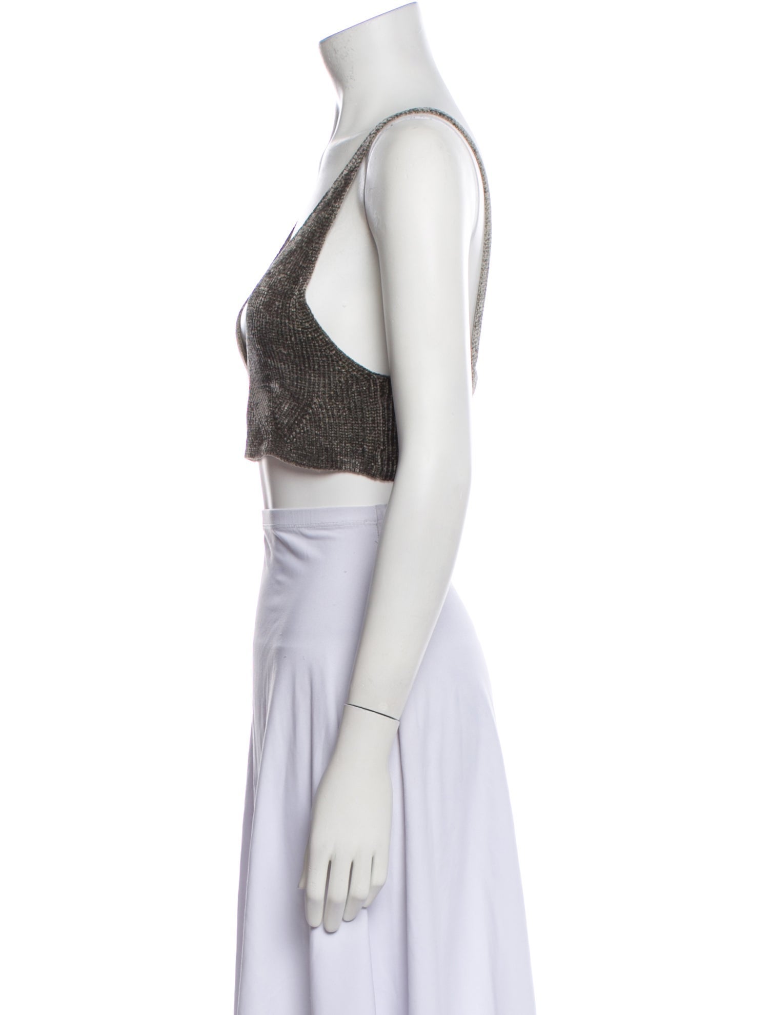 Alexander Wang Plunge Neckline Sleeveless Crop Top