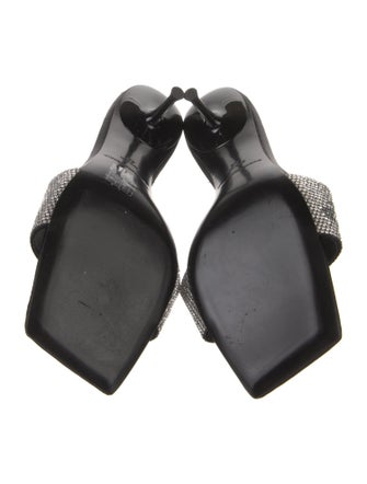 Alexander Wang Satin Crystal Embellishments Slides
