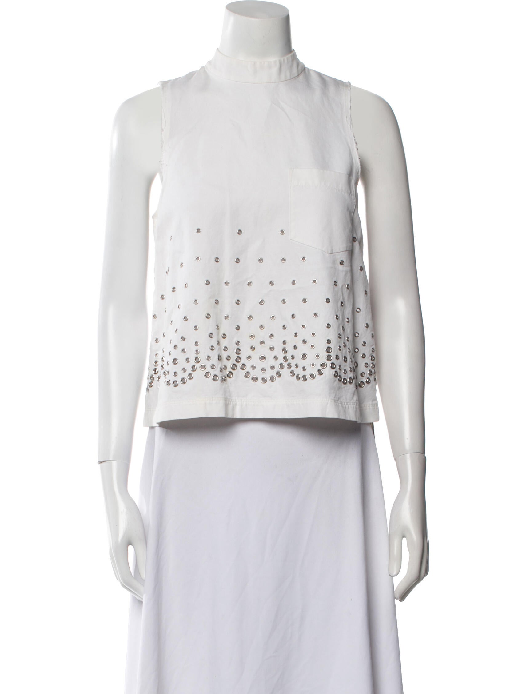 Alexander Wang Mock Neck Sleeveless Crop Top