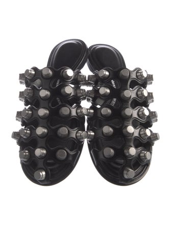 Alexander Wang Leather Studded Accents Slides