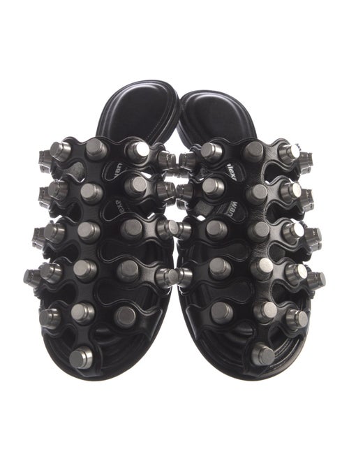 Alexander Wang Leather Studded Accents Slides