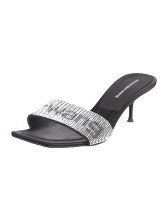 Alexander Wang Satin Graphic Print Slides