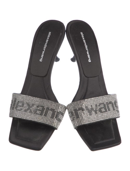 Alexander Wang Satin Graphic Print Slides