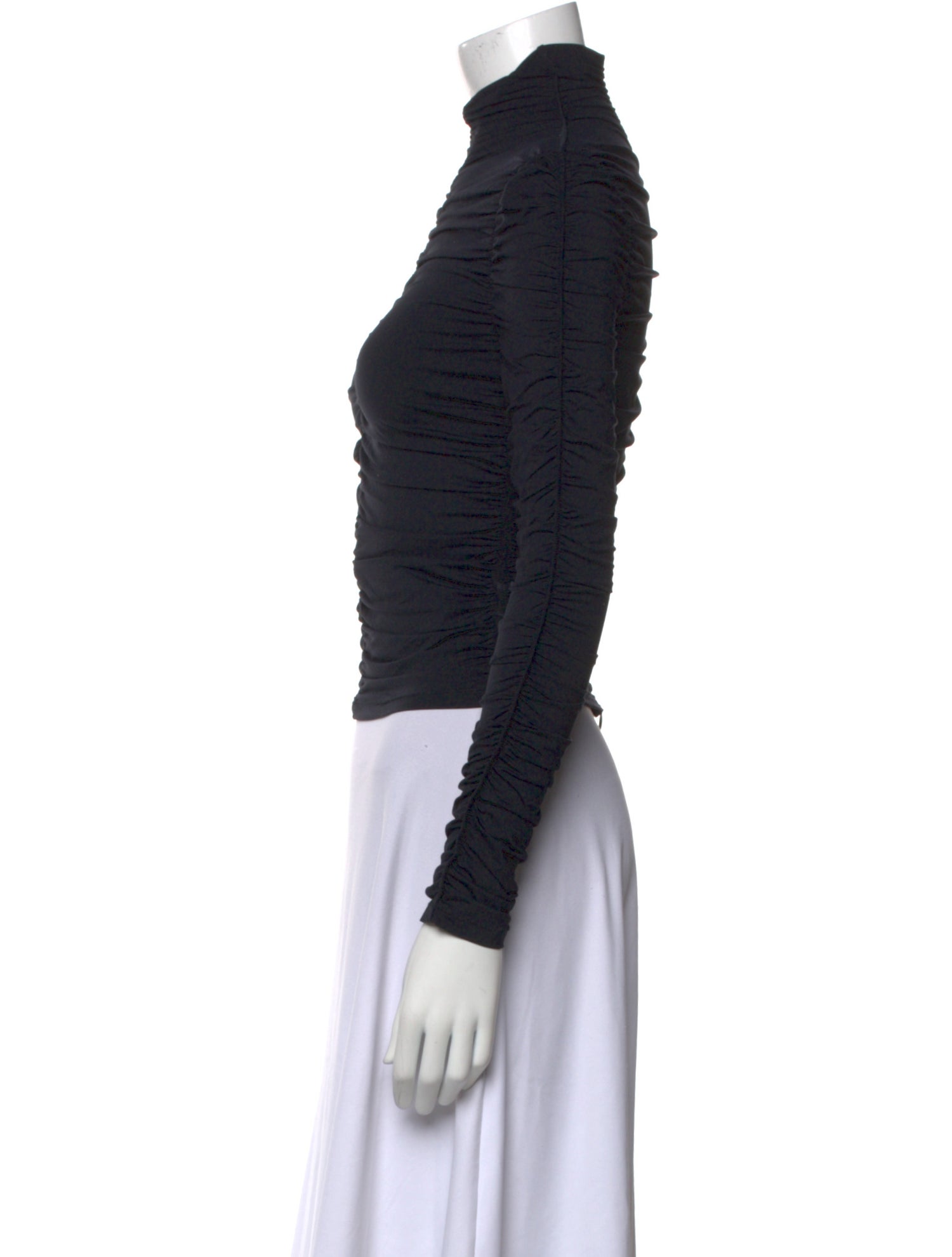 Alexander Wang Turtleneck Long Sleeve Crop Top