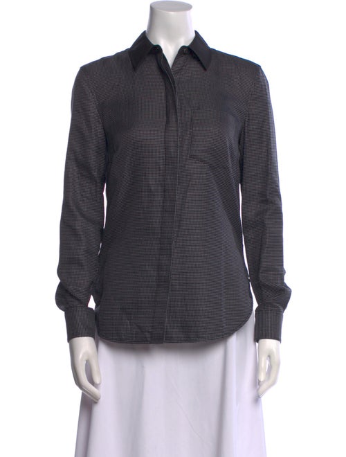 Alexander Wang Printed Long Sleeve Button-Up Top